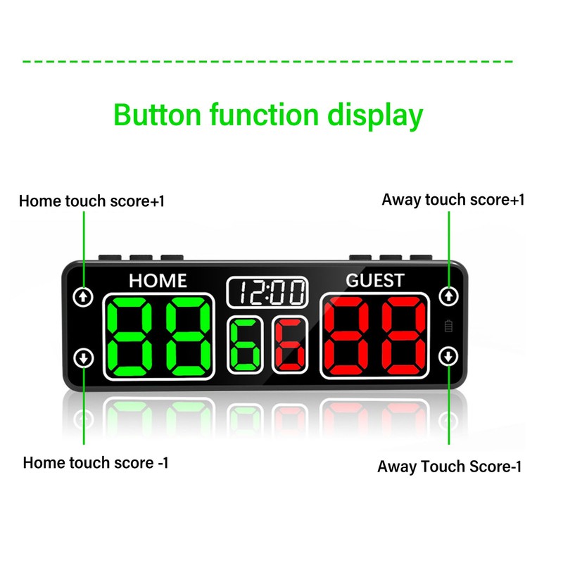 Electronic Scoreboard LED 10 Digit Touch Magnetic Rechargeable Digital Scoreboard