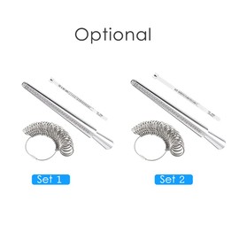 FUNFANG Aluminium Ring Sizer Mandrel Metal Ring Sizer Finger Sizing Stick Mandrel Tool with Ring Sizer Gauge Set Measuring Tape for Ring Size Measurement Set 1