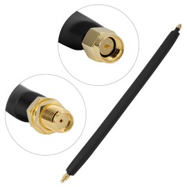 QWORK® Pack of 2 30 cm SMA Window Coaxial Cable, Flat Cable SMA Male to Female Compatible with Helium Miner Antenna, 4G LTE Antennas