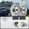 AutoShack Rear Brake Kit Replacement for 2010 VW Golf 2.0L