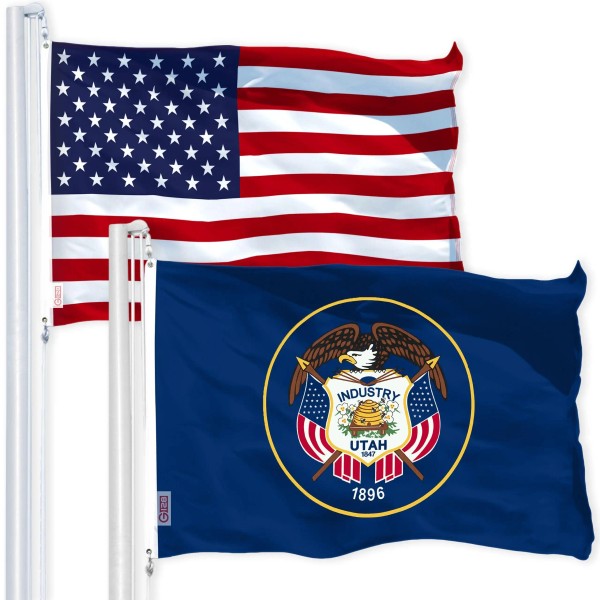 UD_G128 Combo Pack: USA American Flag 3x5 Ft 150D Printed