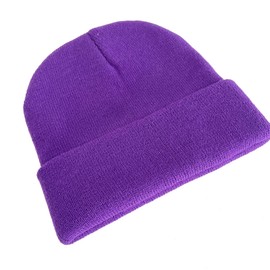 NPQQUAN Unisex Beanie Hats for Men Women Winter Knit Beanies Darkpurple