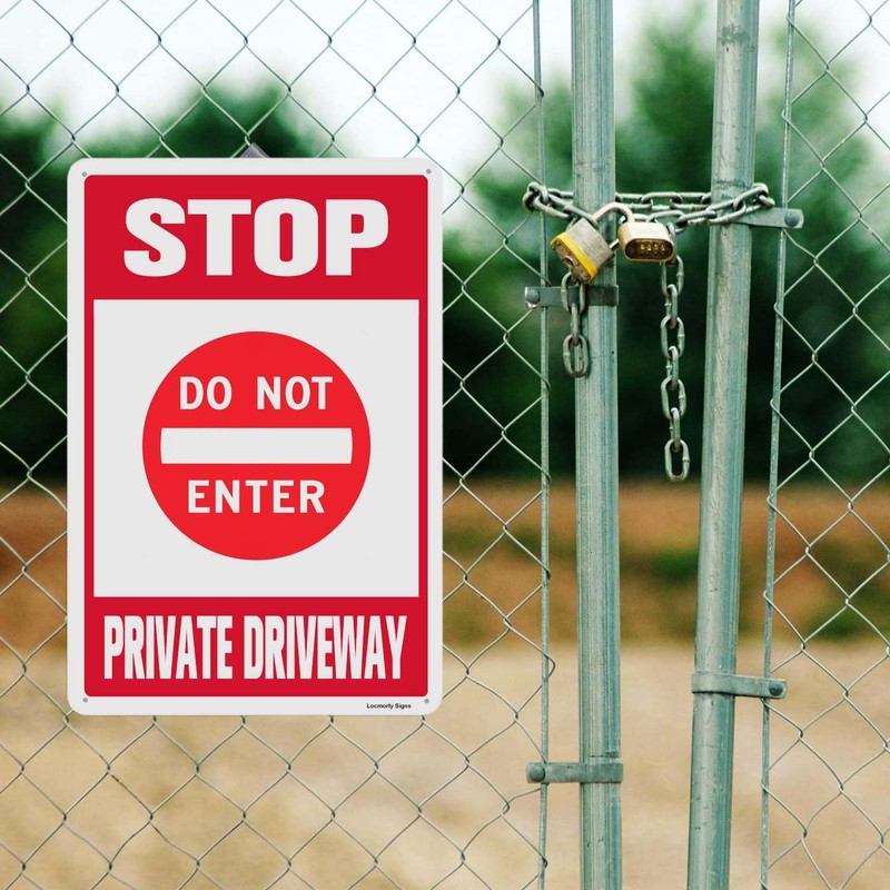 Locmorly Stop Do Not Enter Private Driveway Sign, 8x12 Inch,