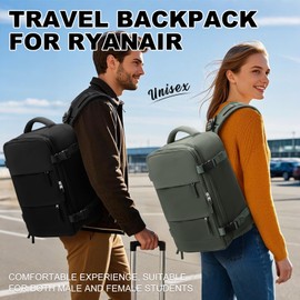 SZLX Hand Luggage Backpack 40 x 20 x 25 cm for Ryanair Travel Backpack Airplane Under Seat Bag Easyjet Hand Luggage 45 x 36 x 20 Laptop Backpack with Shoe Compartment for Men Women School Backpack