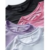 4-Pack: Womens Long Sleeve Athletic Tops with Thumb Holes –