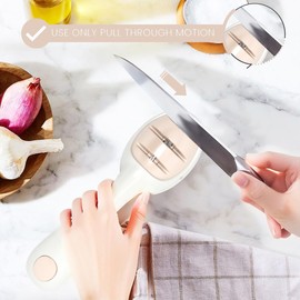 Knife Sharpener for Kitchen, Pink Handheld Sharpener for Repairing and Polishing Kitchen Knives,Manual Sharpener Suitable for Various Kitchen Knives