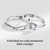 Anillos de Pareja Plata 925 Anillo de Compromiso Ajustable, Regalo