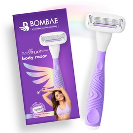 Bombae Rollplay Glow Body Razor for Women | Hair Removal for Women | For Hands, Legs, Bikini and Underarms