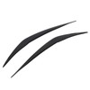 2 Pcs Headlight Eyebrow Glossy Black Trim Left Right Eyelid