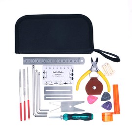 Alnicov Guitar Repairing Tool Kit,26Pcs Guitar Setup Set with Wire Plier,Hex Wrenches,Files,String Ruler Action Ruler,Spanner Wrench,Bridge Pins for Guitar Ukulele Bass Mandolin Banjo