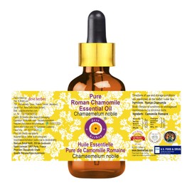 Deve Herbes Pure Roman Chamomile Essential Oil (Chamaemelum nobile) with Glass Dropper Natural Therapeutic Grade Steam Distilled 5ml (0.16 oz)