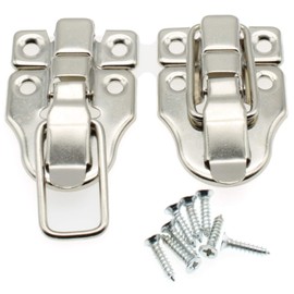 LBTODH 2 pcs Retro Style Duckbilled Toggle Hasp Latch Antique Toggle Hasp Latch for Jewelry Box Cabinet Toolbox Suitcase,with Mounting Screws(Silver)