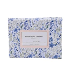 cupcakes and cashmere Spring Sheet Set (Blue Jungle Floral, Full)