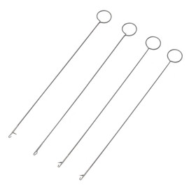 UPIQNG 4Pcs Sewing Loop Turner Hook Stainless Steel Loop Turner with Latch Knitting Accessories for Turning Belts Strips Fabric Tube Straps,10.4 Inch