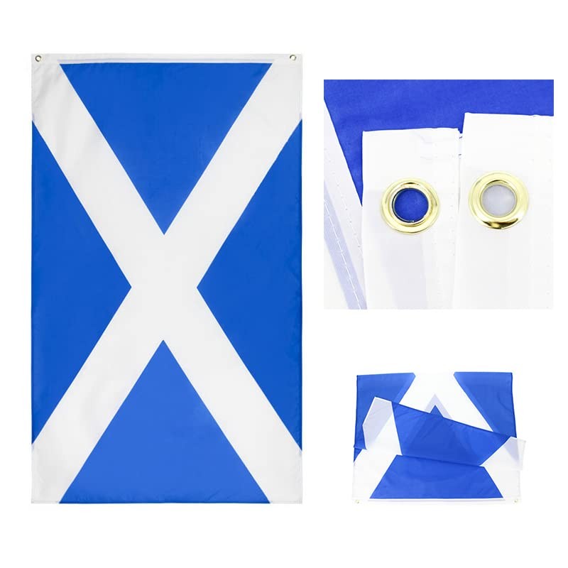 AIMALL Large Scotland Scottish Flag with Brass Grommets Saltire Heavy