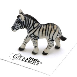 Little Critterz Zebra Zania - White and Black Home Decor Animal Miniature Porcelain Figurine