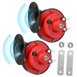 FUNOMOCYA 2 Pcs Loud Auto Snail Horn Kit Versatile Electric Horn for Cars Trucks and Boats Easy Installation Stylish Design Sound Replacement