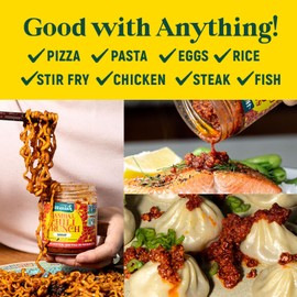 Homiah Sambal Chili Crunch, Shrimp, 6oz - Less Oil Low Sodium Gluten Free Non-GMO, Sambal Oelek Chili Paste, Shrimp Paste, Crispy Chili Crunch Topping – Mild