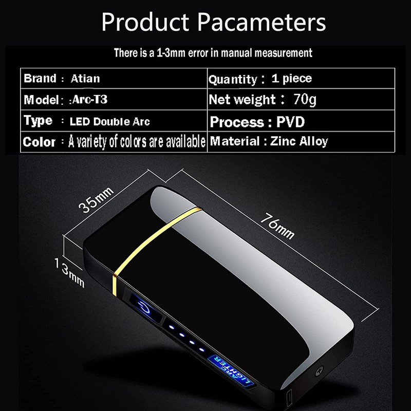 Arc Lighter, Smart Electric Lighter, USB Rechargeable Lighter Windproof Flameless