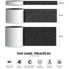 Furniture Pads Floor Protectors,3 Rolls Felt Pads Hardwood Floor Protectors Non Slip Self Adhesive Pads Chair Leg Floor Protectors Pads Felt Furniture Pads for Table Chair Bed Sofa Legs