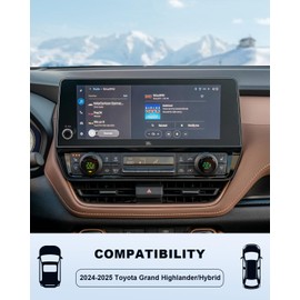 BIXUAN 2024 2025 2026 Grand Highlander/Hybrid Matte Screen Protector -For Toyota Grand Highlander/Hybrid 12.3Inch Touchscreen, 2025 2026 Grand Highlander/Hybrid Accessories 9H Tempered Glass Anti-Fingerprints