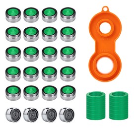 WUDQIJI Aerator M24 Tap Strainer 24 Pieces Mixing Nozzle Insert Aerator Insert Aerators Tap Strainer Insert Tap Aerator with Key External Thread 24 mm
