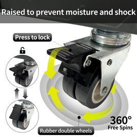 Upgrade Fridge Stand Mobile Base With 4 Locking Wheels And 8 Strong Feet Adjustable Furniture Dolly for Washer Dryer Washing Machine Stand Pedestal, Refrigerator Stand