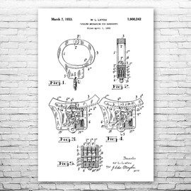 Handcuffs Poster Print, Detective Gift, Police Decor, Law Enforcement Art, Sheriff Gift, Bail Bondsman, Deputy Gift Black & White (12 inch x 18 inch)