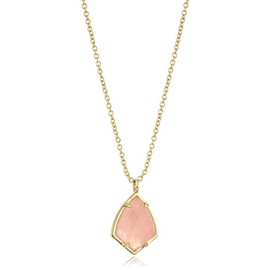 Kendra Scott Signature Cory Gold Plated Rose Quartz Pendant Necklace