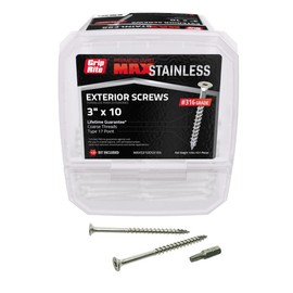 Grip-Rite PrimeGuard Max MAXS310DS3165, #10 x 3 Deck Screw, T25 Star Drive, 316 Stainless Steel, 5LB Box