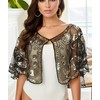 changyexi Sequin Shawl Cape for Women Formal,Black, Mesh Evening Wrap,1920s