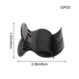 PENKOHOME 12Pcs Hot Roller Clips Plastic Hot Hair Curler Claw Clips Replacements Replacement Hair Perm Insulation Clip for Small Medium Large and Jumbo Hair Rollers (Black)