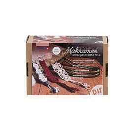 Glorex 5100902 Macrame Craft Set, Boho Style Pendants Self-Knotted, Contents for 3 Pendants