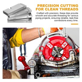 Comphic 4-Pack 47770 Pipe Threader Set for,High-Speed Threading Dies for 1-2 Inch Pipes,Universal Die Heads Threader Tool