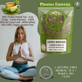 Milk Thistle Herbal Tea – 4 oz (113g) – Cardo Mariano – 100% Natural Loose Leaf – Wildcrafted, Non-GMO, Vegan, Gluten-Free – Resealable Bag – by High Supreme