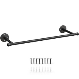 OROPY Industrial Pipe Clothing Rack, Wall Mounted Clothes Rack, Closet Rods For Hanging Clothes, 33" Multi-purpose Hanging Rod for Laundry Room, Bedroom and Closet Storage