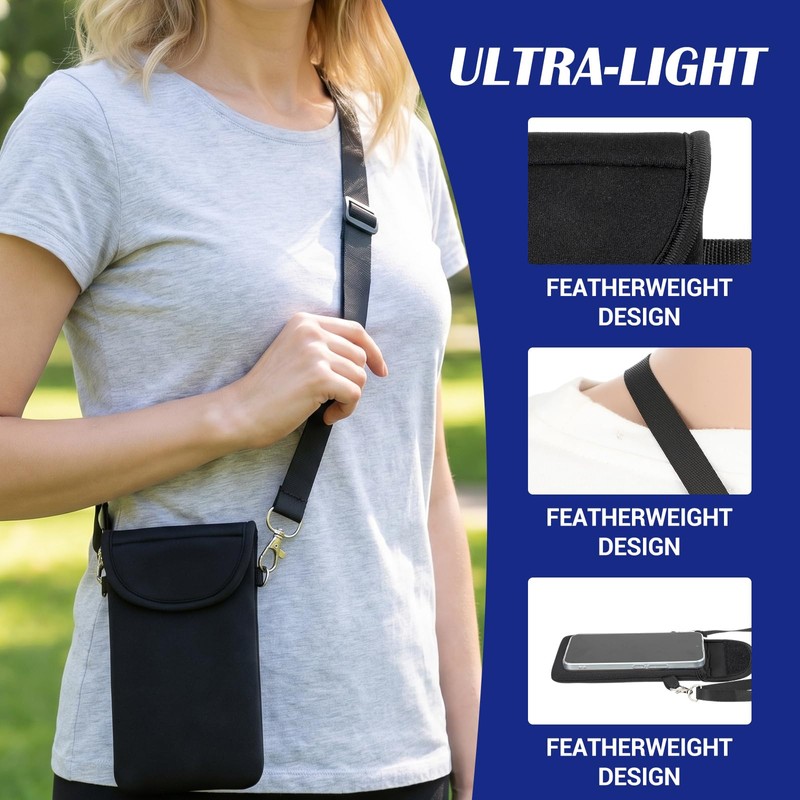cobee Universal Neoprene Cell Phone Pouch,7.09×3.74 InBlack