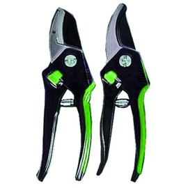 Garden Pleasure Garden Shears Set of 2 | Bypass and Anvil | Solid Steel and ABS | Rose Shears Vine Shears Shrub Shears