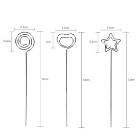Memo Clip Holder, Memo Stand, Card, Photo, Memo, Table Number Stand, Metal, Durable, For Tables, Weddings, Parties, Receptions, Choice of 3 Patterns (Star)