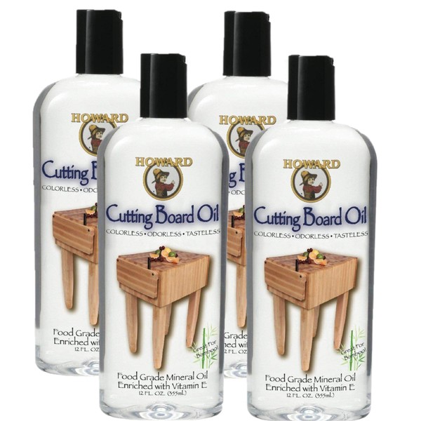Howard Products BBB012 Cutting Board Oil, 12 oz - 4 PACK