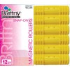 Brittny Snap-on Magnetic Rollers - Yellow 12 Count, Medium (Pack of 1)