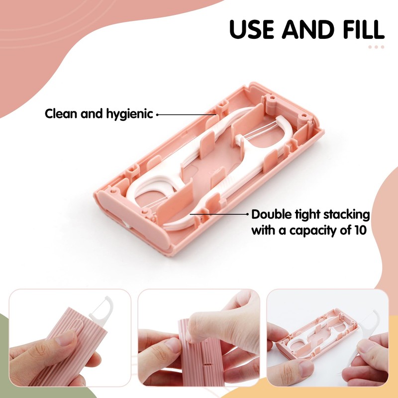 RAZOKO Dental Floss Portable Case, Storage 10 Picks Floss in