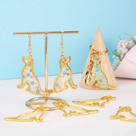 FASHEWELRY 20pcs Zinc Alloy Open Back Pendants for DIY Jewelry Making, Gold Sitting Dog Animal Charms