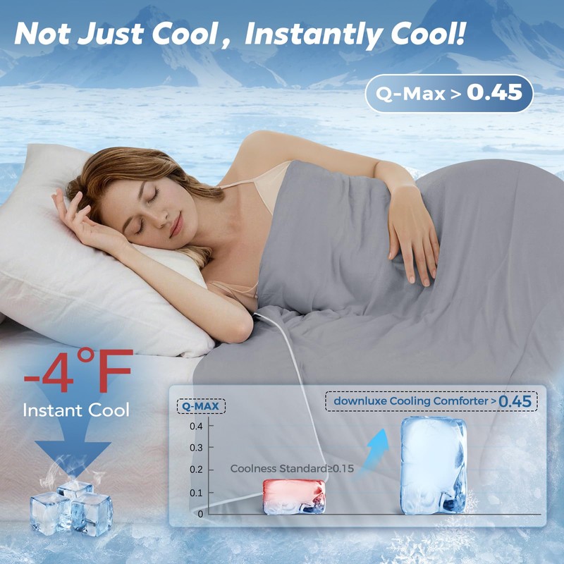 downluxe Cooling Comforter King Size, Cooling Blankets for Hot Sleepers,
