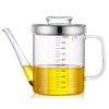 Gravy Fat Separator,1000ML Transparent Heat Resistant Glassware and Cover,with Stainless