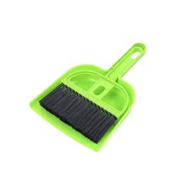 Mini Dustpan Brush Set, Plastic, Portable Brush, Cleaning Dustpan for Cage Cleaning of Animals, Guinea Pigs, Rabbits, Hamsters, Reptiles, Hedgehogs (Green)