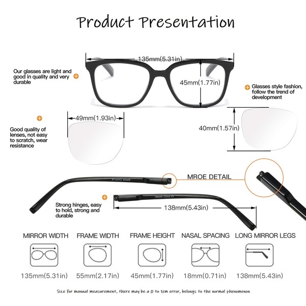 Bevi 4 Pack Reading Glasses Blue Light Blocking Filter UV