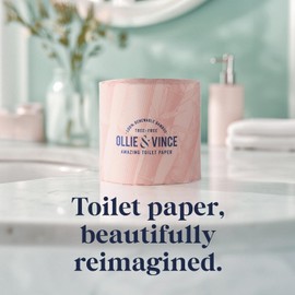 Ollie & Vince Bamboo Toilet Paper | Sustainable, Eco-Friendly, Plastic-Free & Tree-Free, Organic | 24 Rolls, 3-Ply, Soft, Strong & Septic Safe, Unscented | Premium Bathroom Tissue