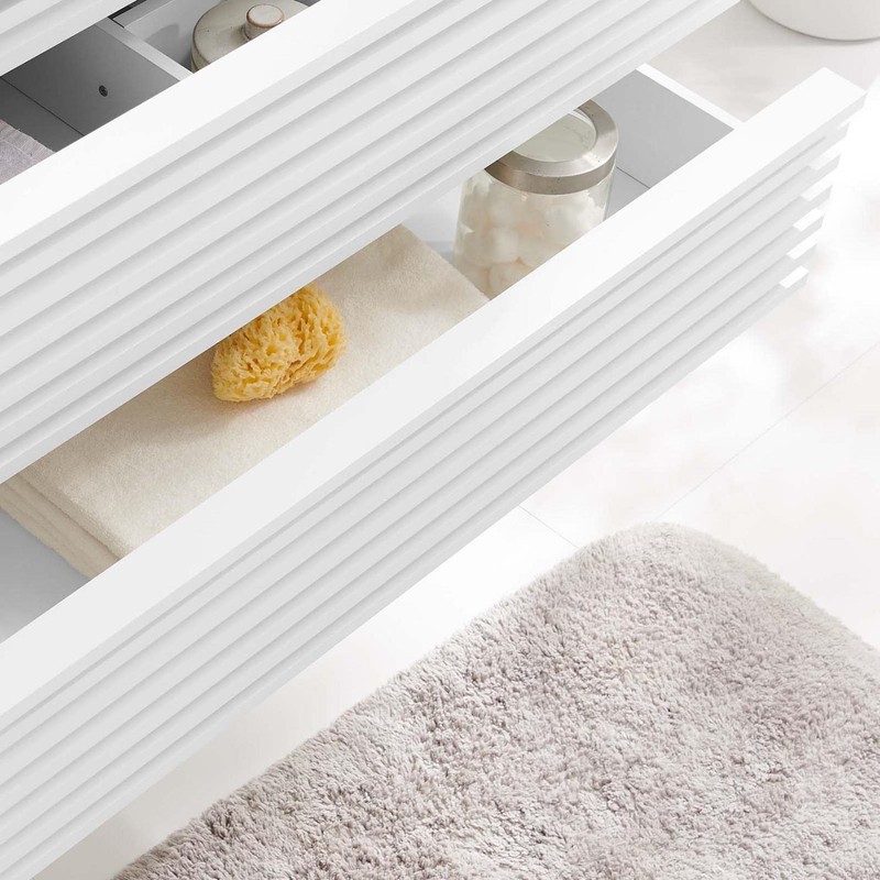 Modway Render 35" MDF Wood Wall-Mount Bathroom Vanity Cabinet in