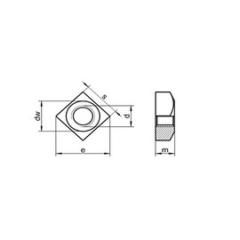 M6 Chamfered Square Nut A2 (T304) Stainless Steel Din 557 Pack Size : 30